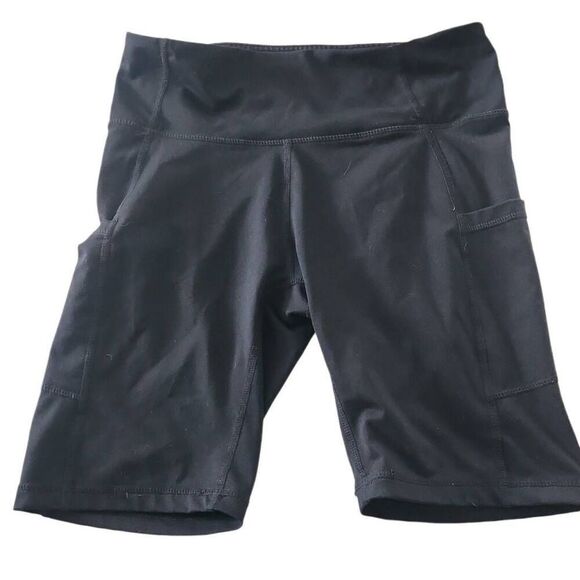 Baleaf Women's Size Medium Black Biker Shorts with Pockets - Picture 1 of 4
